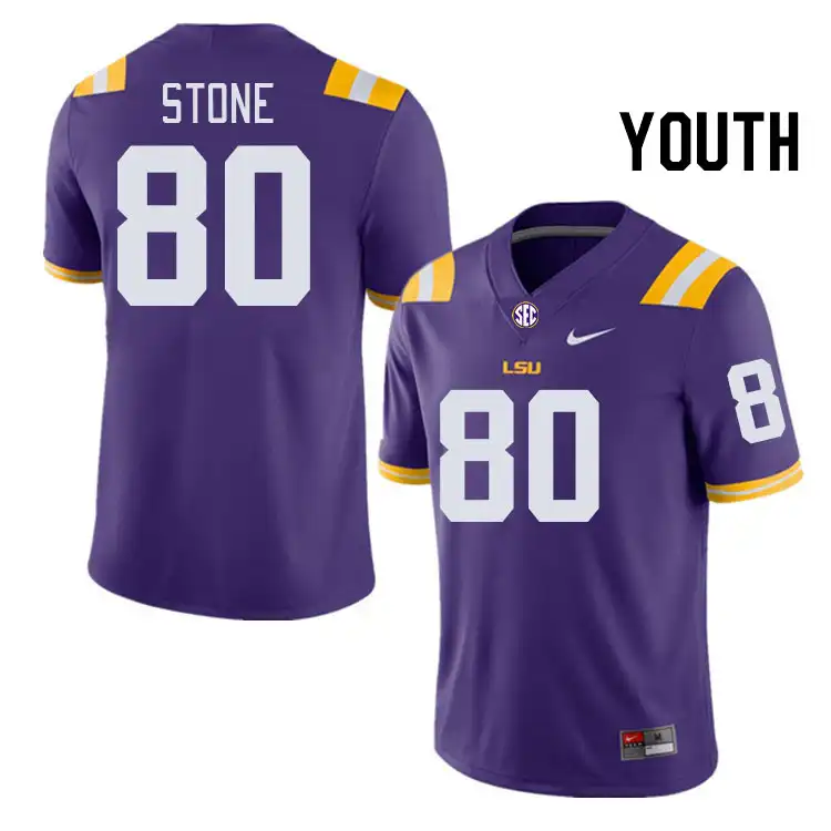 Youth LSU Tigers Isaiah Stone #80 Purple NCAA Football Jersey